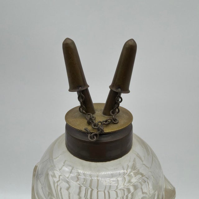 Farmhouse 1850s Gothic Arch Pressed-Glass Oil Lamps, Attributed to Boston & Sandwich, - Pair For Sale - Image 3 of 18