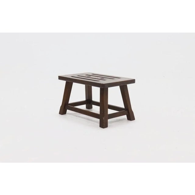 Brutalist Oak Side Table, 1960s For Sale - Image 6 of 7