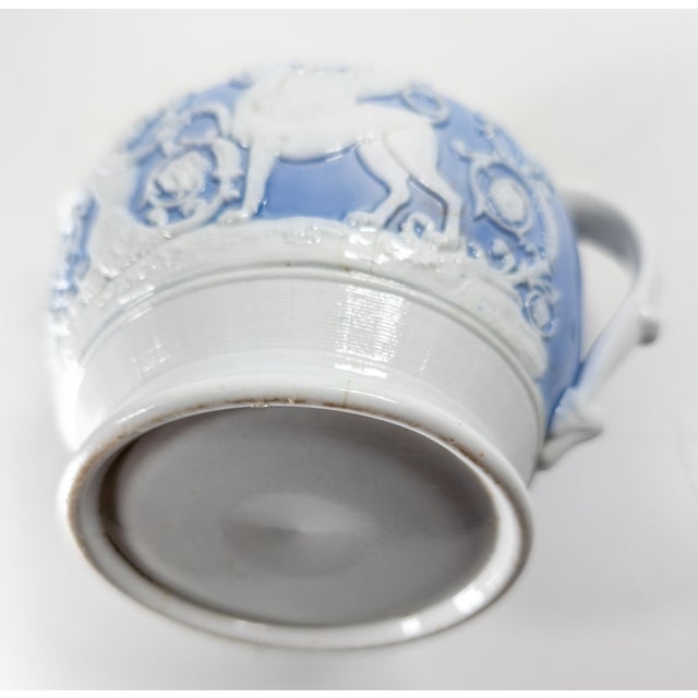 19th Century English Staffordshire Neoclassical Lavender Blue and White Pitcher by Ridgway For Sale - Image 15 of 15