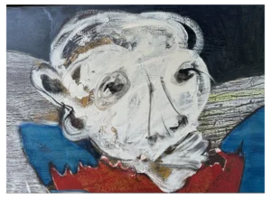 Henri Ren, Expressionist Portrait, 1984, Oil on Canvas, 96cm X 69cm