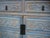 Oriental Floral Shabby Chic Rustic Light Blue High Credenza Cabinet For Sale - Image 4 of 10