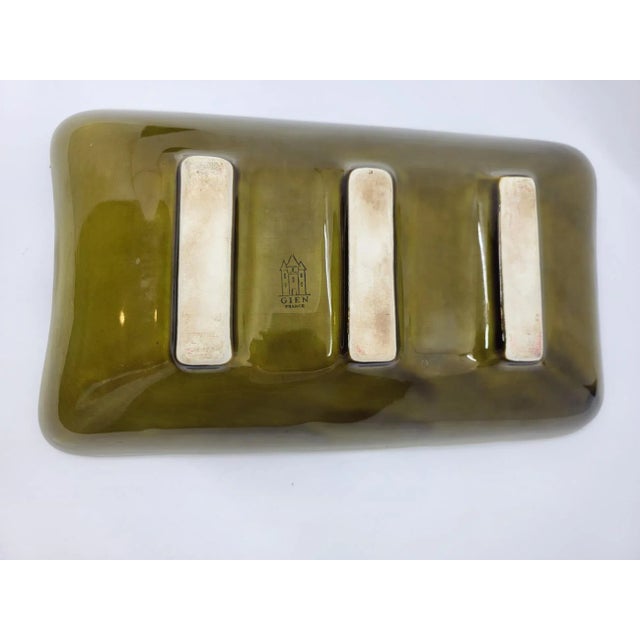 Green Plates from Gien, France, 1970s, Set of 13 For Sale - Image 4 of 14