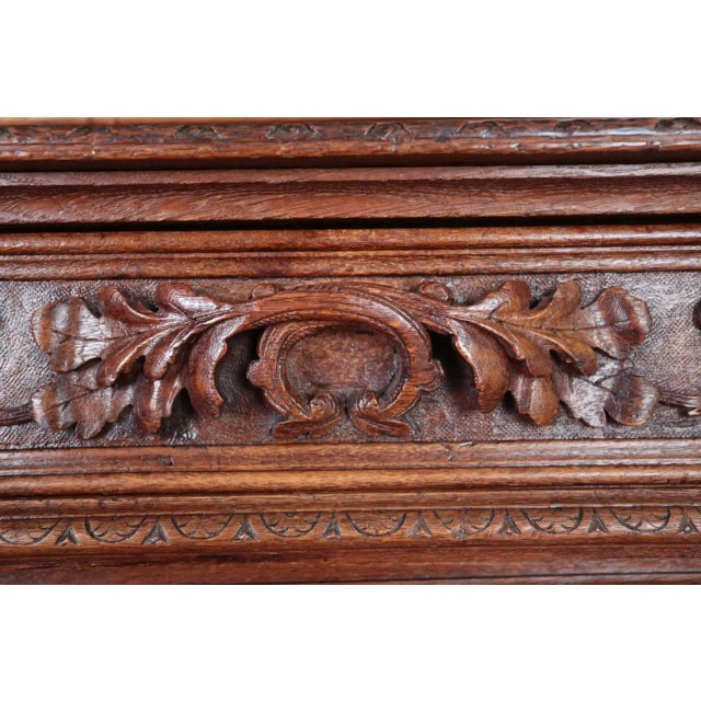 Brown Richly Carved Neo-Renaissance Cabinet in Oak For Sale - Image 8 of 13
