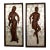 Pair Mid-Century Modern Hand-Carved Wood Figural Relief Wall Panels on Shimmering Capiz Shell Grounds For Sale