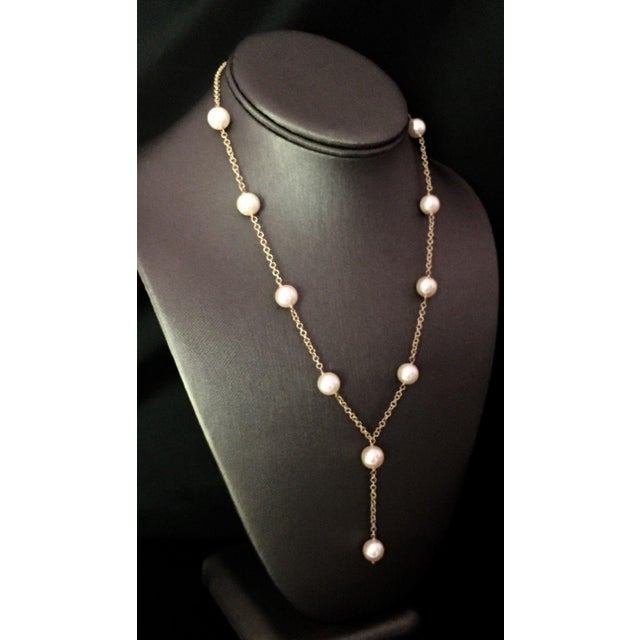 2010s Akoya Pearl Necklace 14 Karat Gold Large Italy Certified For Sale - Image 5 of 8