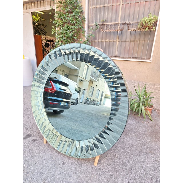 1990s Mirror with Glass Strips and Piece on Important Italian Commission, 1990s For Sale - Image 5 of 10