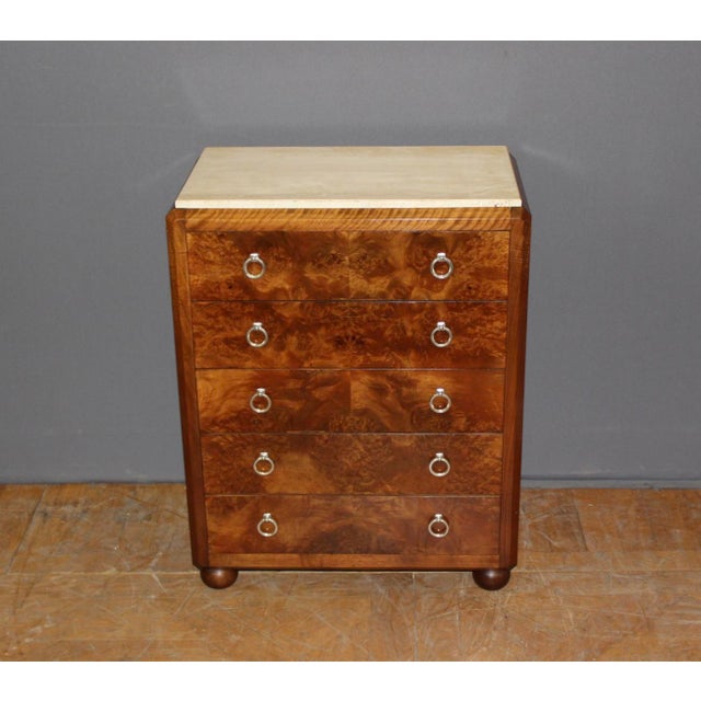 Art Deco Walnut Chest of Drawers, 1930 For Sale - Image 9 of 11
