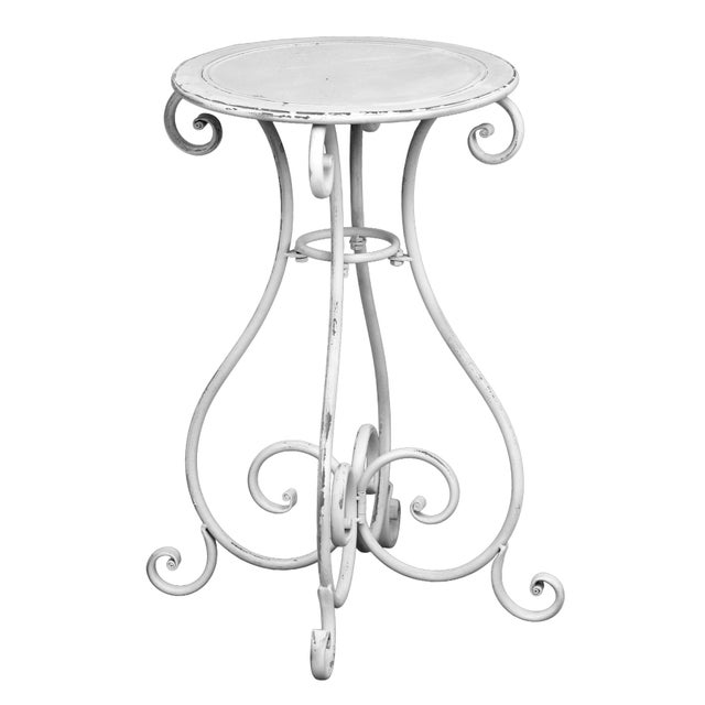 Pr. Vintage Metal Garden Pedestals For Sale - Image 10 of 12