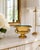 Vintage Italian Gold Leaf Footed Urn Bowl With Blue Interior Kindly note photo number two (2) is a digital rendering...