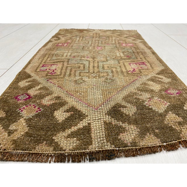 Mid 20th Century Turkish Small Door Mat Rug For Sale - Image 4 of 5