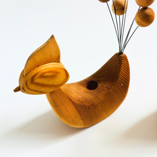 Mid Century Scandinavian Wood Bird Candle Holders - Set of 2 For Sale - Image 4 of 9