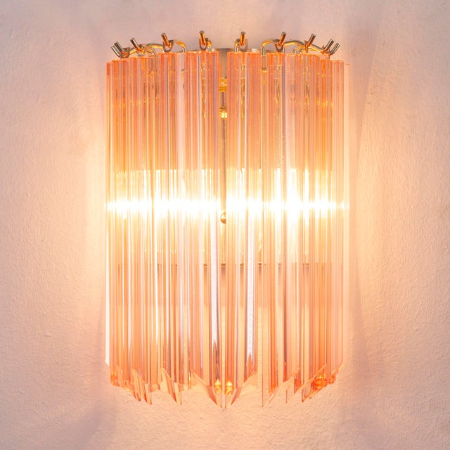 Vintage Italian Wall Lamps with Murano Glass Pink, 1990s, Set of 2 For Sale - Image 10 of 13