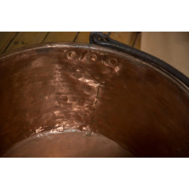 American Large Antique Copper Apple Butter Kettle For Sale - Image 3 of 8