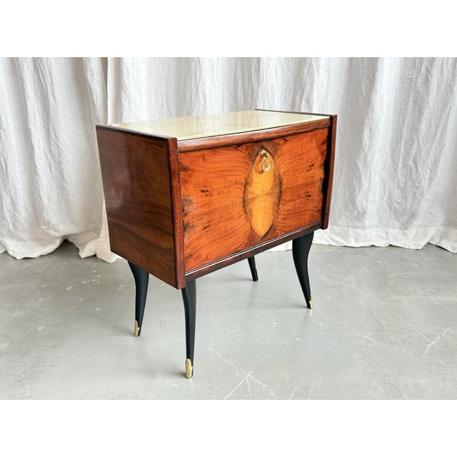 1950s Mid-Century Modern Wooden Bedside Tables by Vittorio Dassi, 1950s, Set of 2 For Sale - Image 5 of 18