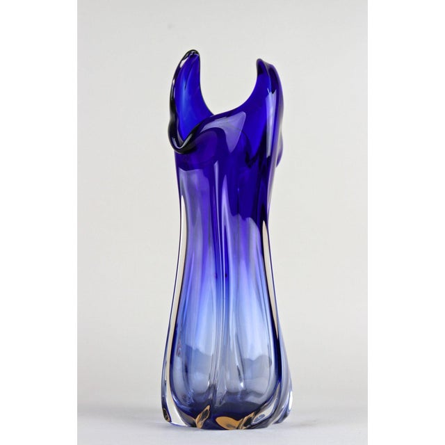 Mid-Century Modern Blue Murano Glass Vase, Italy, 1970 For Sale - Image 9 of 18