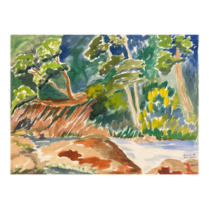 1954 Rowe River Oregon Painting by Matthews
