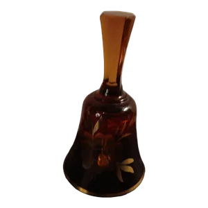 1980s Bohemia Czech Republic Cut to Clear Amber Bell