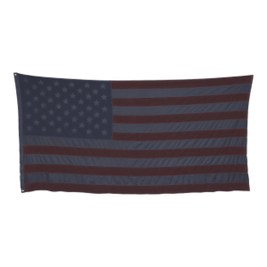 Oversize Vintage Cotton American Flag With Sewn Stars and Blue Denim Overdye