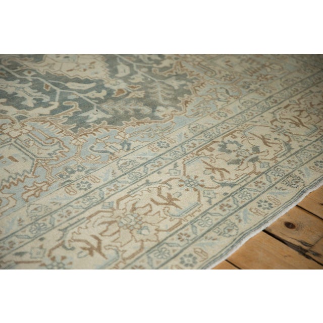 Teal 1950s Vintage Persian Tabriz Arrowed Medallion Wool Carpet For Sale - Image 8 of 12
