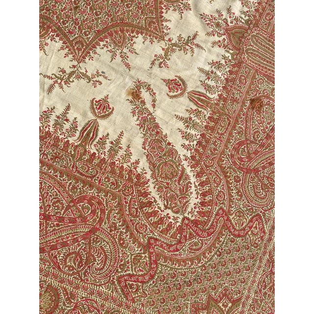 French Kashmir Square Shawl, 1890s For Sale - Image 9 of 15