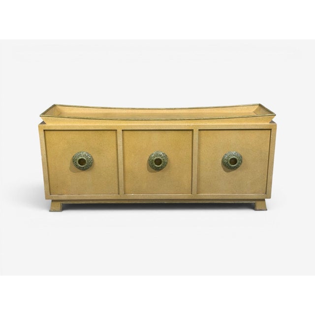 1950s James Mont, Credenza, Yellow Painted Wood, Usa, 1950s For Sale - Image 5 of 15