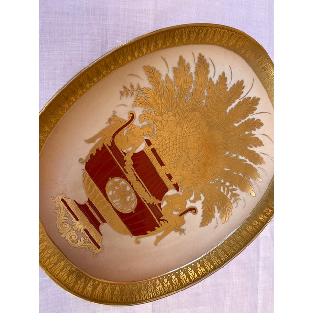 Metal Rovere Series Plate in 24 Karat Gold and Porcelain from Morbelli, 1890s For Sale - Image 7 of 7