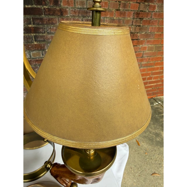 Metal 1970s Faux Horn & Brass Chandelier by Hart Associates Curated by Turtle and Crane - Karl Springer Style For Sale - Image 7 of 11