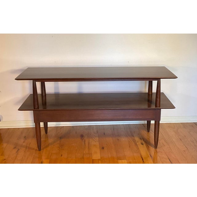 1960s Mid Century Modern Cherry Console Table, Circa 1960s For Sale - Image 5 of 10