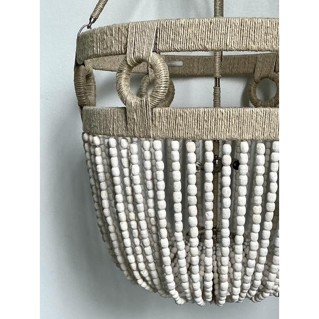 Cream Vintage Roshambeaux “Frankie Malibu” Beaded Chandelier For Sale - Image 8 of 12