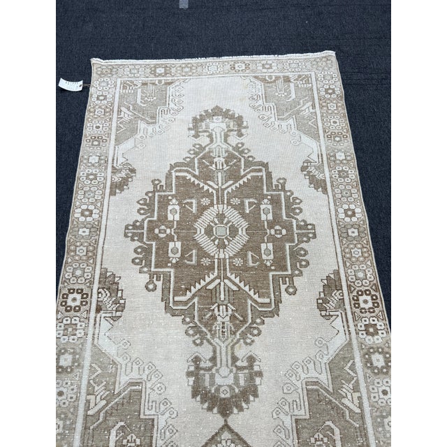 Persian Vintage Hand-Knotted Hamadan Runner Rug For Sale - Image 4 of 6