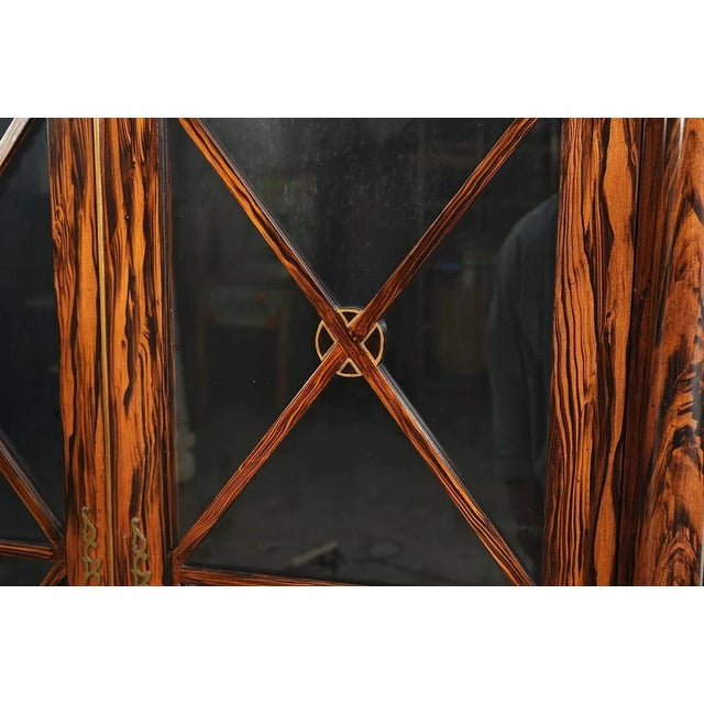 1960s Superb Quality Painted Faux Rosewood China Cabinet, 2 Side by Side Doors, For Sale - Image 4 of 7