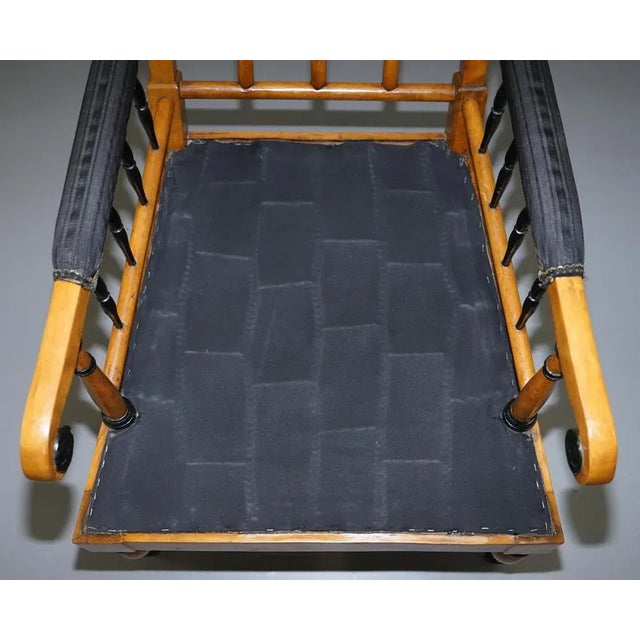 Antique Swedish Biedermeier Library Armchair in Ebonised Satin Birch For Sale - Image 17 of 18