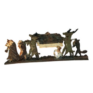 Iron Hunting Scene Wall Sculpture For Sale