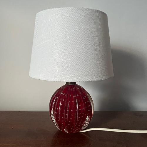 Vintage Cherry Red Murano Glass Table Lamp For Sale - Image 4 of 9