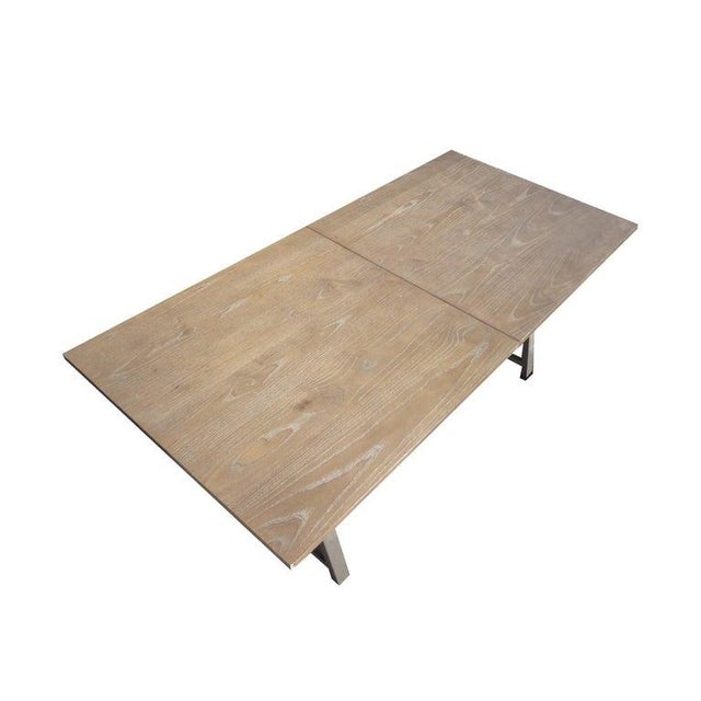 Early 21st Century Industrial Trestle Base Work Table Desk For Sale - Image 5 of 8