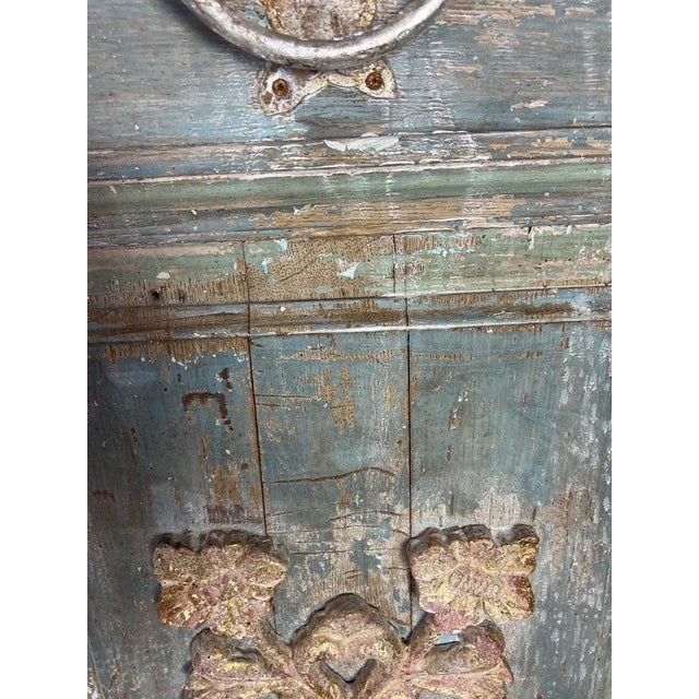 Pair of Italian Painted & Parcel Gilt Doors C. 1900 For Sale - Image 10 of 12