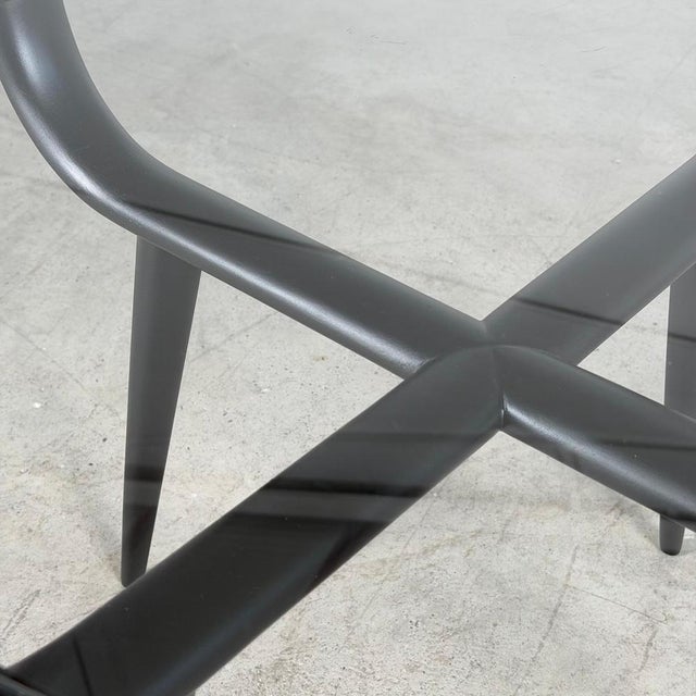 Round Semi-Matte Black Lacquered Coffee Table by Nicolay Diulgheroff, Italy, 1950s For Sale - Image 11 of 12