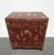 Burgundy Vintage Chinese Asian Burgundy Lacquer Floral Chinoiserie Cabinet ~ Side Table For Sale - Image 8 of 17