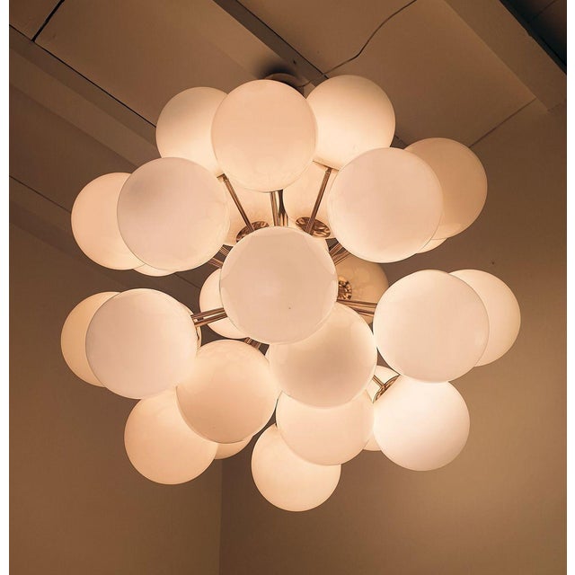 Glass 1990s Large Mid Century Modern Beige Glass Sputnik Chandelier For Sale - Image 7 of 12