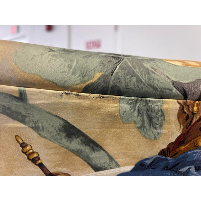 Marge Carson Safari Scene Upholstered Lounge Accent Chair For Sale - Image 9 of 11