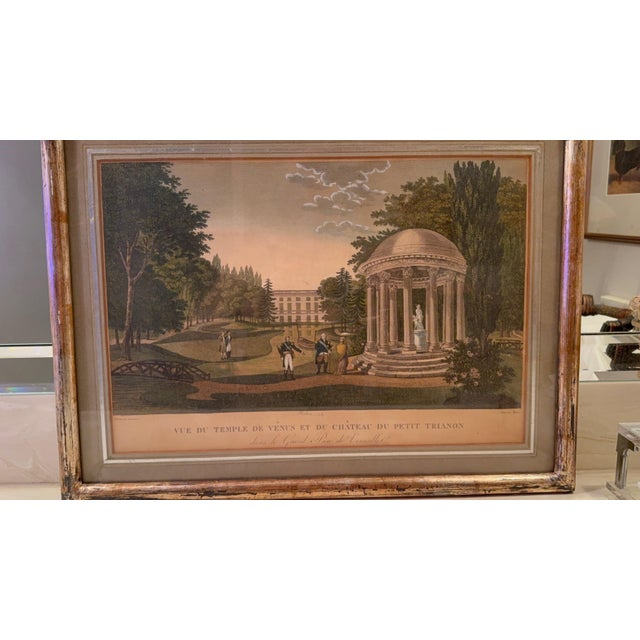 Framed Antique Engraving "Vue Du Temple De Vénus Et Du Château Du Petit Trianon Dans Le Grand Parc De Versailles", For Sale - Image 11 of 14