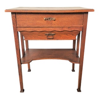 Art Nouveau Wooden Sewing Table with Drawers, 1890s For Sale