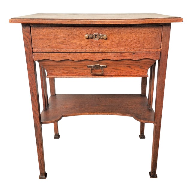 Art Nouveau Wooden Sewing Table with Drawers, 1890s For Sale