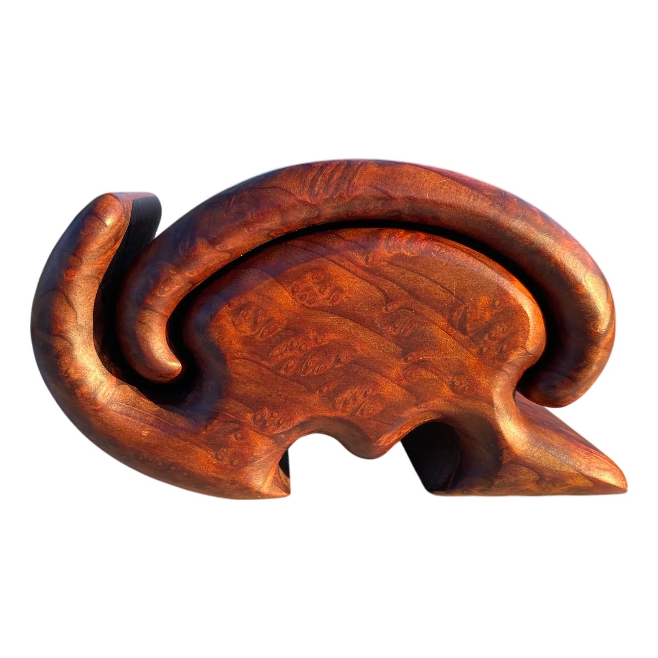 Mid 20th Century Fred & Marilyn Buss Redwood Burl Rabbit Shaped