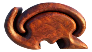 Mid 20th Century Fred & Marilyn Buss Redwood Burl Rabbit Shaped Jewelry Box
