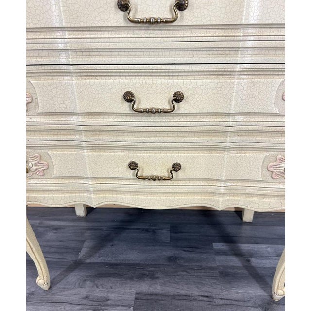 Metal Chest of Drawers Vintage French Louis Shabby Chic 3 Drawers Cabinet Lot 4499 For Sale - Image 7 of 15