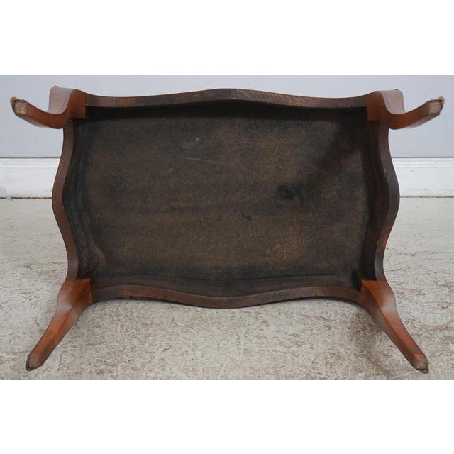 French Vintage Parquetry Mahogany Rectangular End Table For Sale - Image 13 of 13