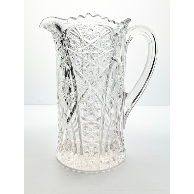 1910s Antique McKee “Fentec (Clear)” 5-Piece Pitcher & Tumbler Glasses Set EAPG No chips, cracks, or fleabites. Set...