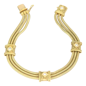 SeidenGang Diamond 18k Yellow Gold Diamond Snake Bracelet