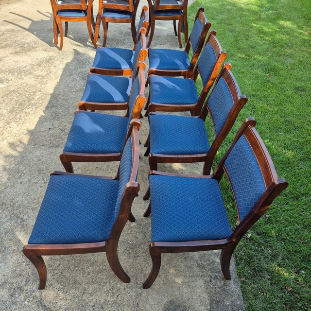 2018 Duncan Phyfe Style Mahogany Dining Side Chairs W/ Saber Legs Regency Sheraton, Set of 8 For Sale - Image 13 of 15